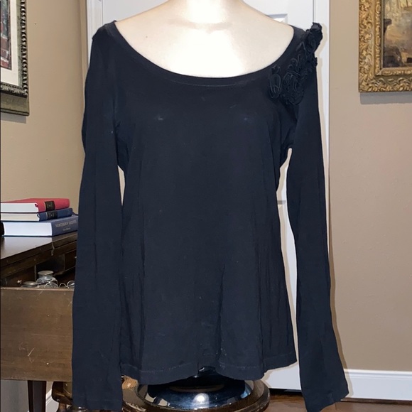 Ann Taylor Loft black long sleeved top Medium - Picture 1 of 7